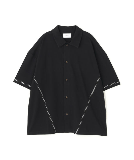 卡爾澤梯形走線 s/s 開襟襯衫