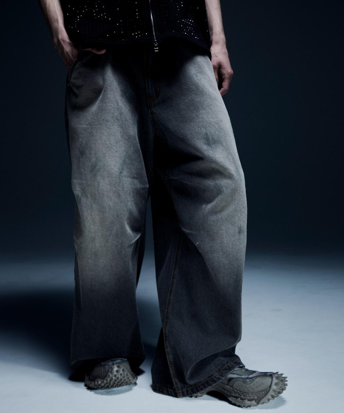 DankeSchon 12oz 水洗做舊 寬鬆 牛仔褲 BAGGY JEANS FADE款