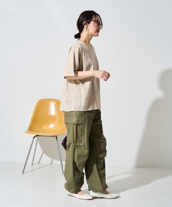 3D立體花卉蕾絲拼接 短袖T恤