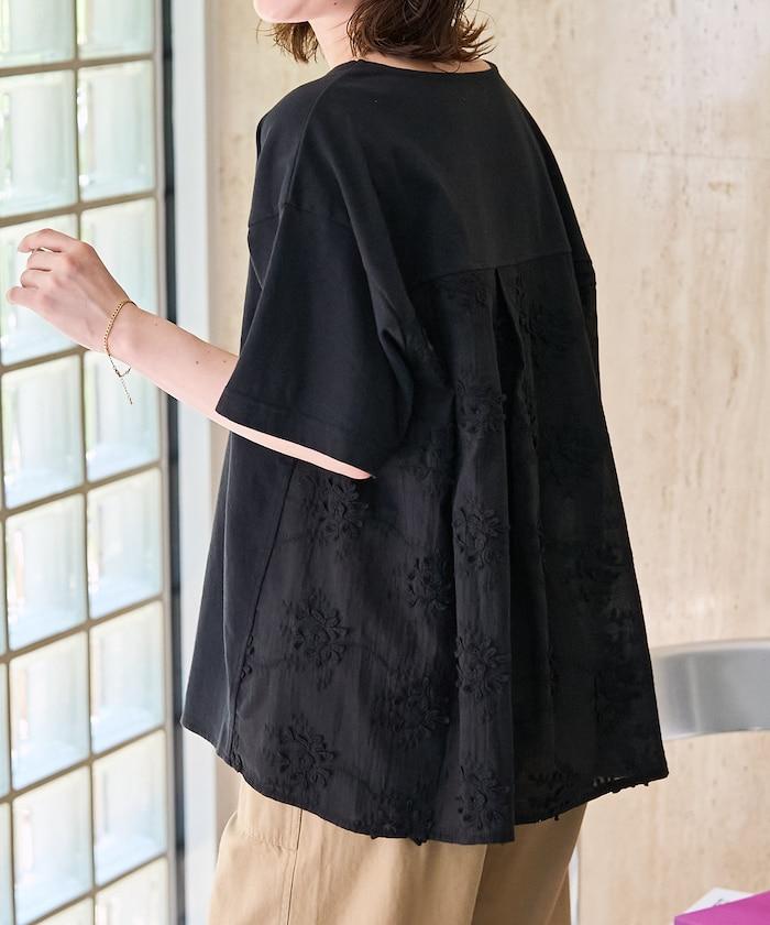 3D立體花卉蕾絲拼接 短袖T恤