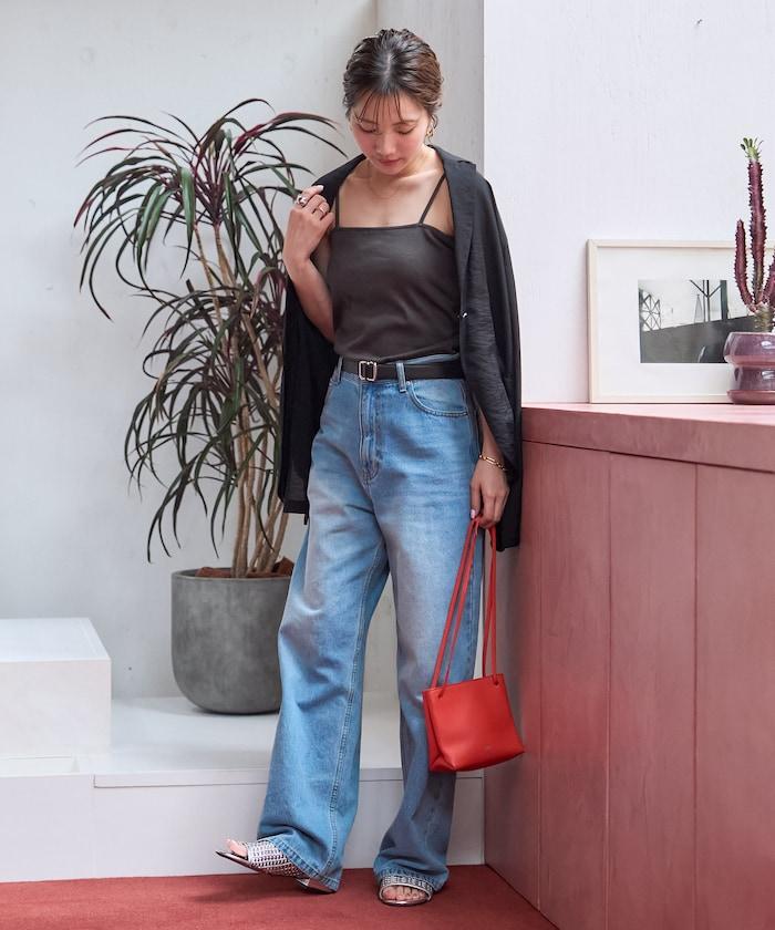混色羅紋 帶胸墊吊帶背心