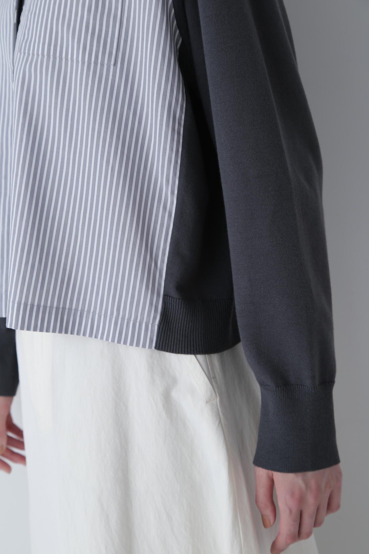 布帛拼接針織開衫