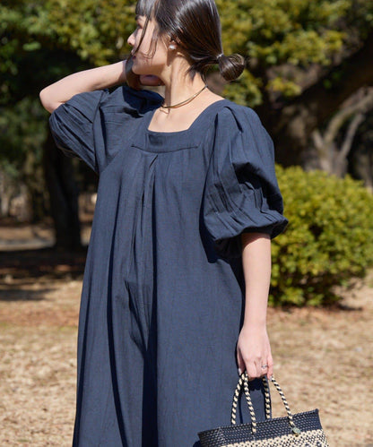 Aguni 綿麻裾刺繡揹帶褲