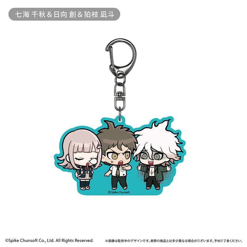 ダンガンロンパ是明確的知名 IP，わいわい 在國內無固定叫法，按規則需轉成可識別的中文系列名，因此使用“歡樂系列”。 最終商品名如下： ダンガンロンパ1・2 Reload（彈丸論破1・2 Reload） 歡樂系列 亞克力鑰匙扣 完整套裝（9個裝）