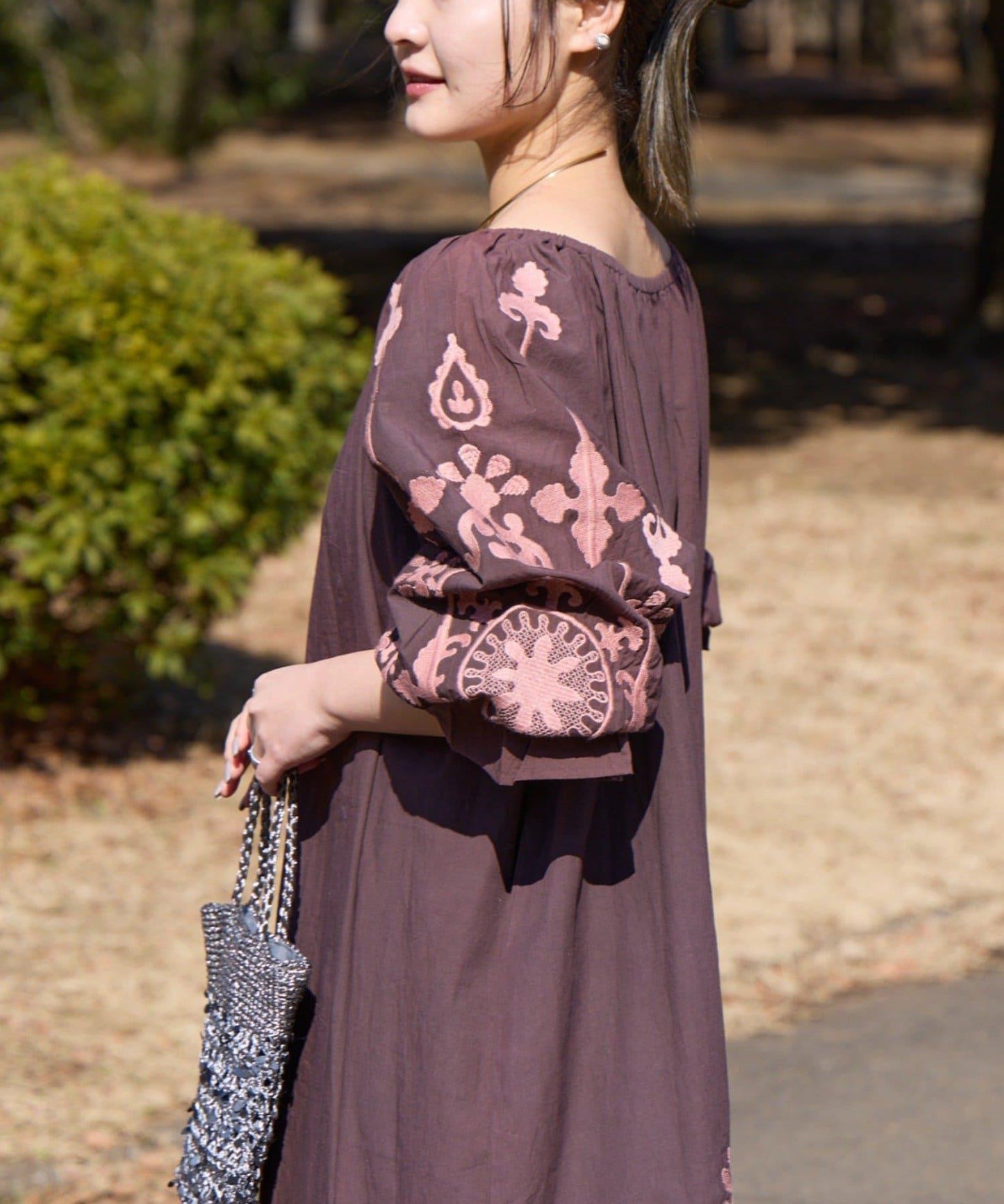 Aguni 2WAY 蓬鬆廓形 刺繡 連衣裙
