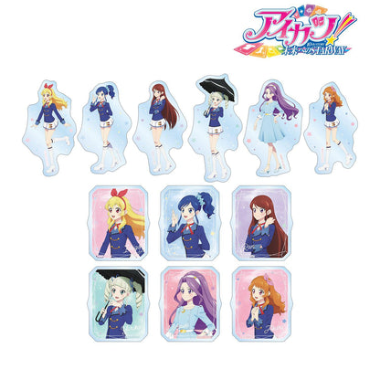 アイカツ！ 10th STORY ～未來へのSTARWAY～（偶像活動！10th STORY ～通往未來的STARWAY～） 新繪版 第一期 歩み 隨機異形貼紙 12包整盒