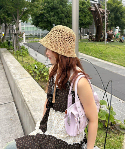 鏤空鉤編夏日漁夫帽