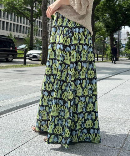 全印花 傘擺 半身裙