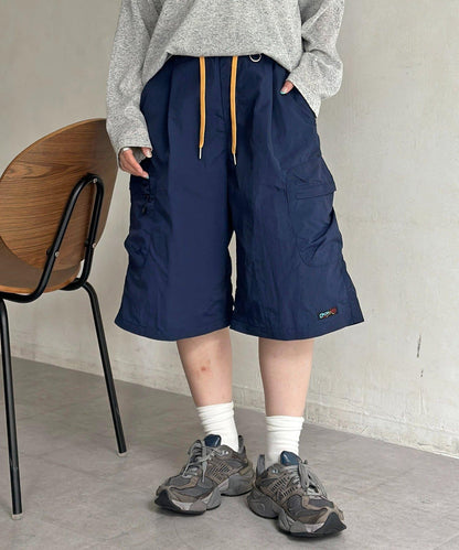 尼龍鬆緊工裝休閒短褲