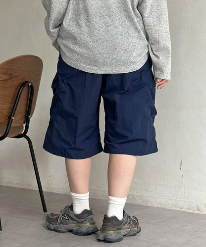 尼龍鬆緊工裝休閒短褲