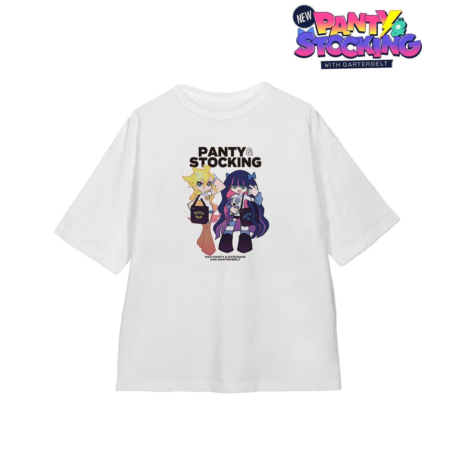 New PANTY ＆ STOCKING with GARTERBELT（吊帶襪天使） パンティ&ストッキング 寬鬆版型T恤 ver.A ユニセックス