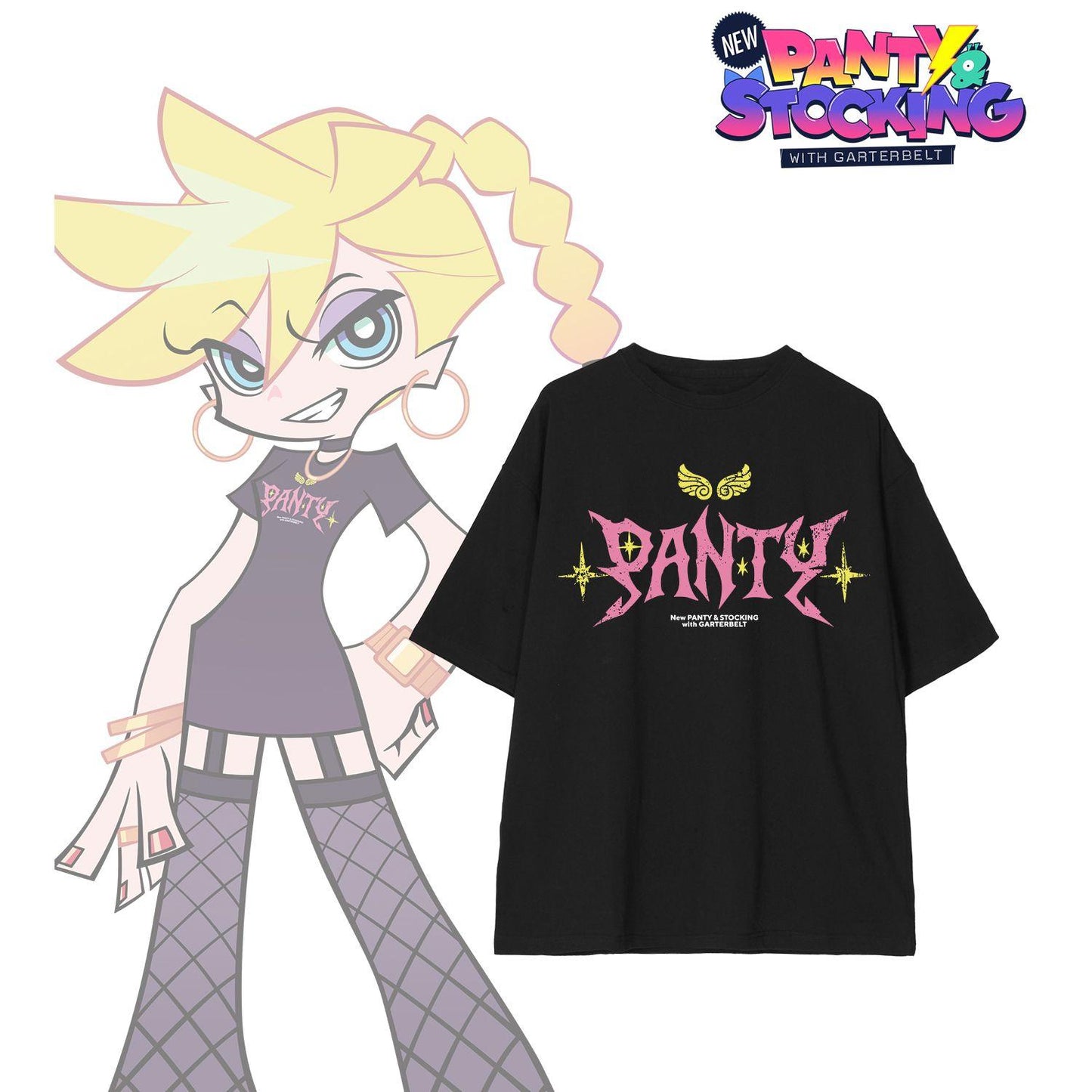 New PANTY ＆ STOCKING with GARTERBELT（吊帶襪天使） パンティ 寬鬆廓形T恤 B款 L碼 中性款