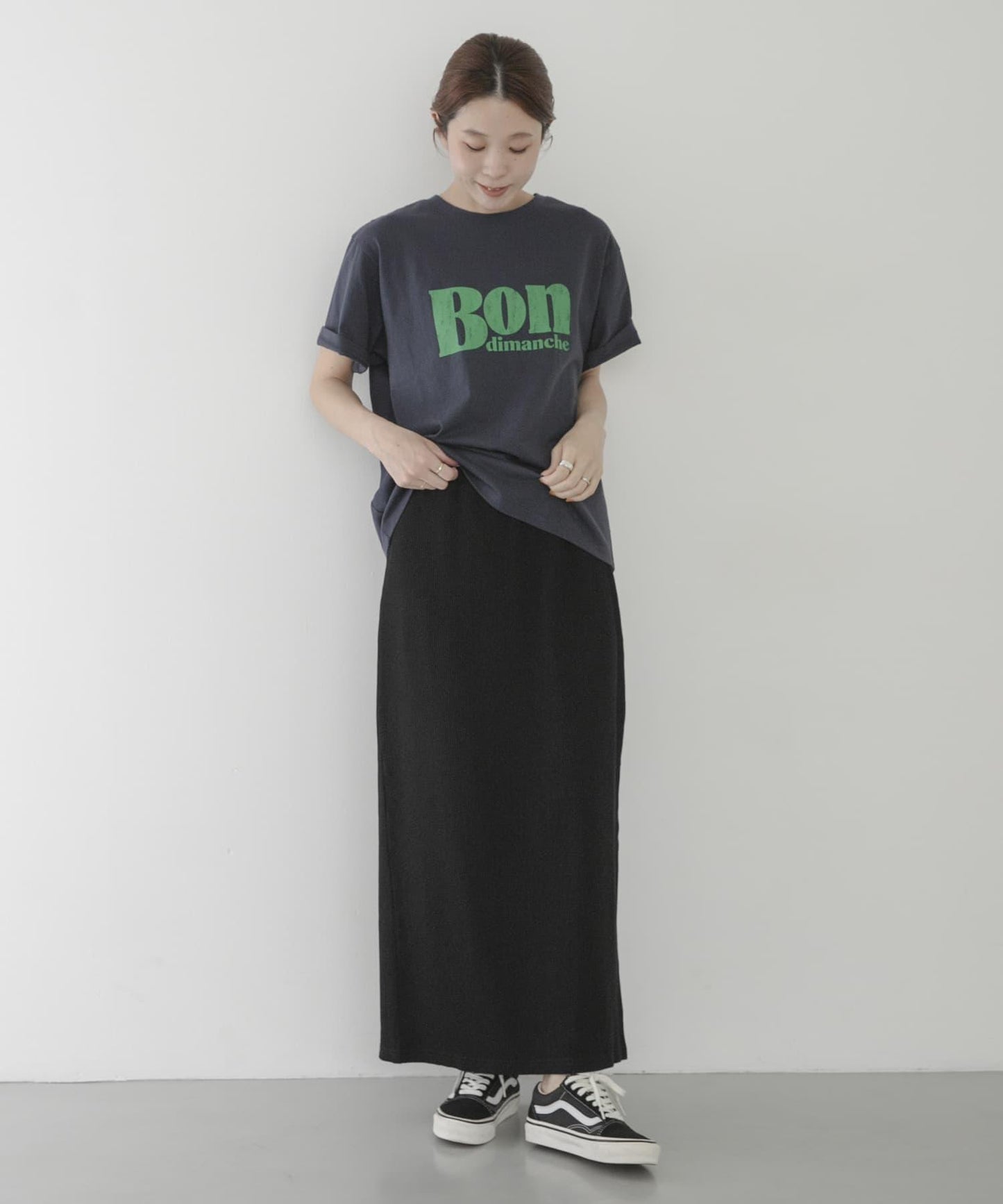 接觸冷感羅紋修身半身裙