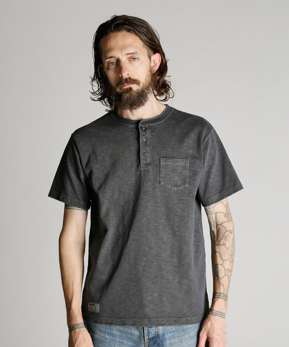 SLUB HENLEY T-SHIRT 竹節面料 Henley T恤
