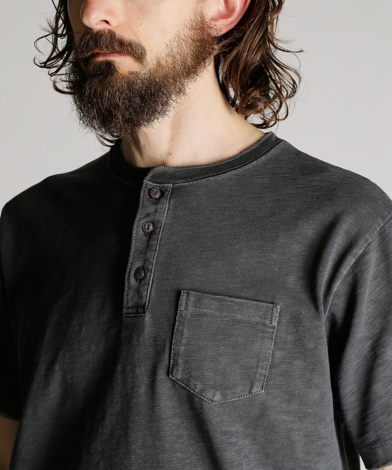 SLUB HENLEY T-SHIRT 竹節面料 Henley T恤