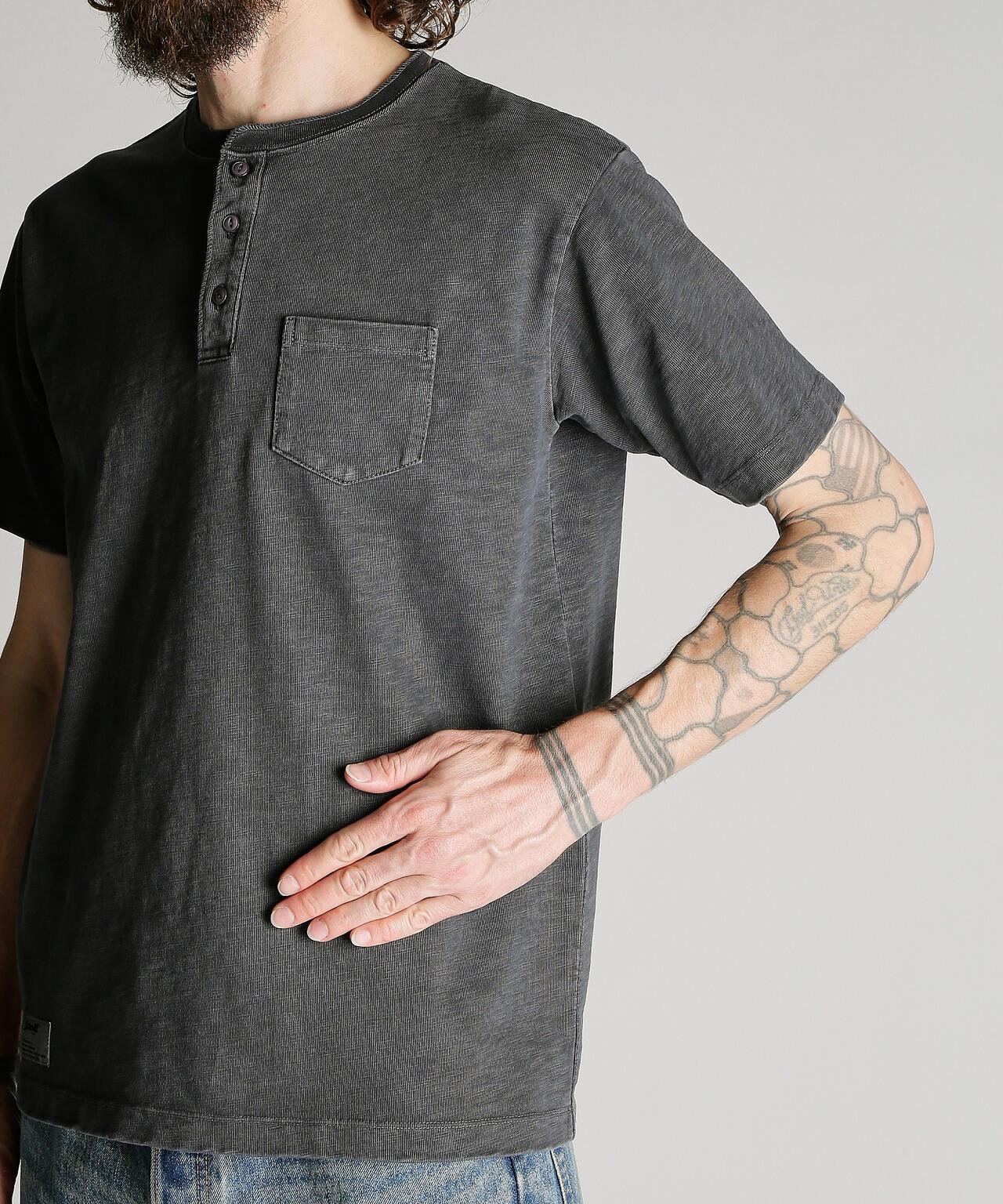 SLUB HENLEY T-SHIRT 竹節面料 Henley T恤