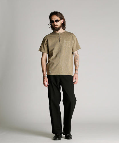 SLUB HENLEY T-SHIRT 竹節面料 Henley T恤