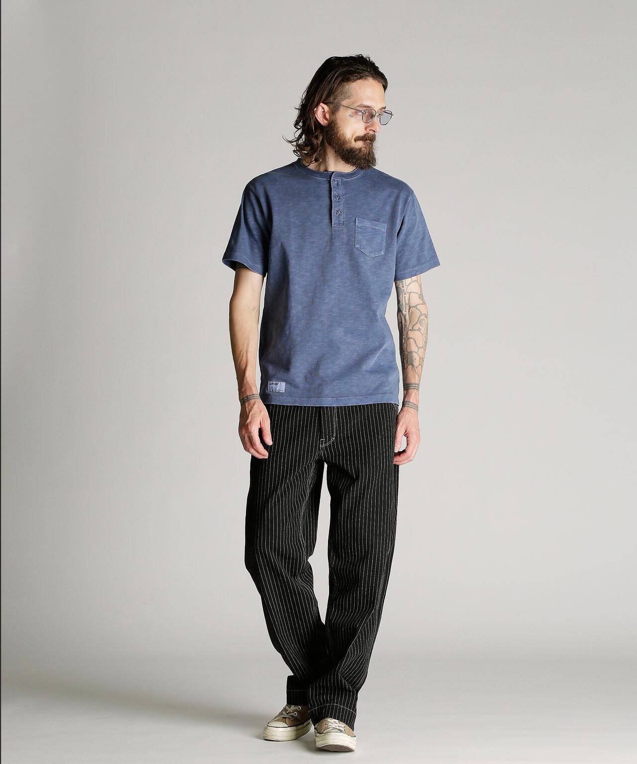 SLUB HENLEY T-SHIRT 竹節面料 Henley T恤