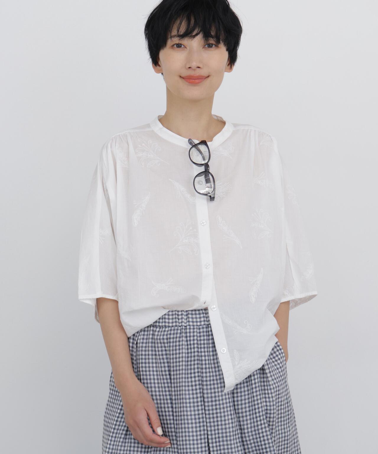 印度植物刺繡 ブッグ 女襯衫