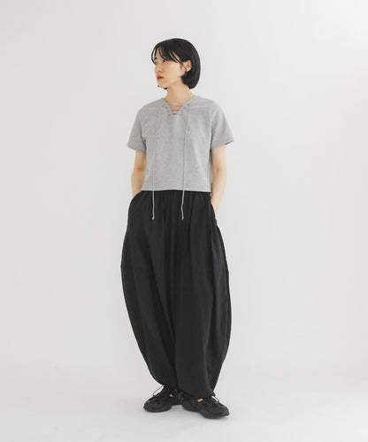 透視寬腿休閒褲