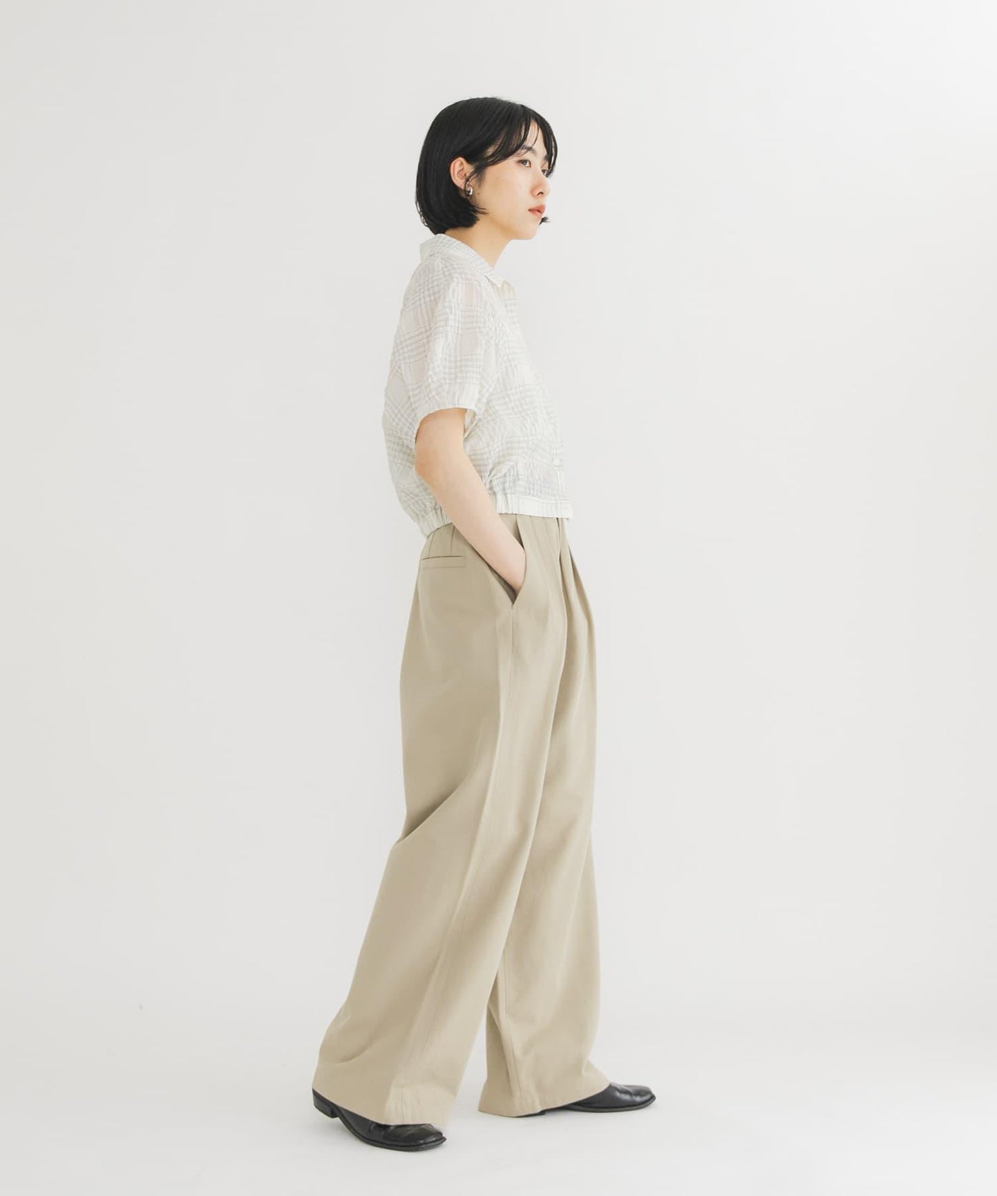 打褶 WIDE 闊腿褲
