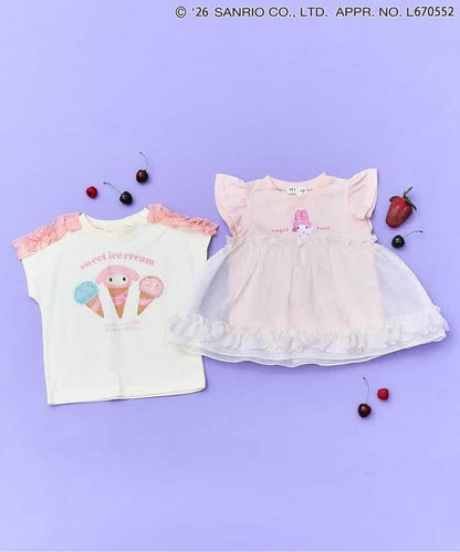 My Melody&《庫洛米》 閃亮印花 線上限定 接觸涼感 罩衫上衣