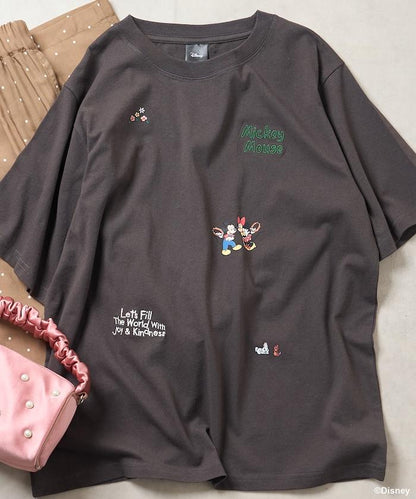 MICKEY MOUSE（米老鼠） 復古滿版刺繡T恤