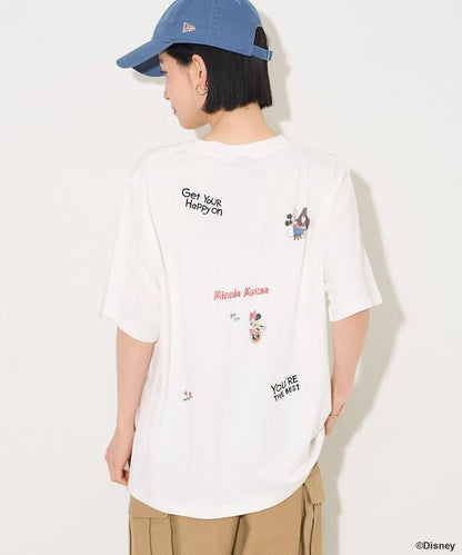 MICKEY MOUSE（米老鼠） 復古滿版刺繡T恤