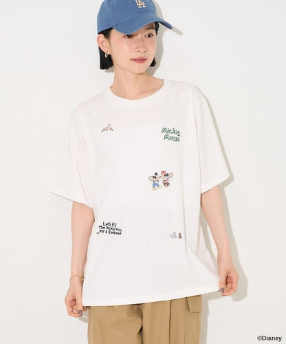 MICKEY MOUSE（米老鼠） 復古滿版刺繡T恤
