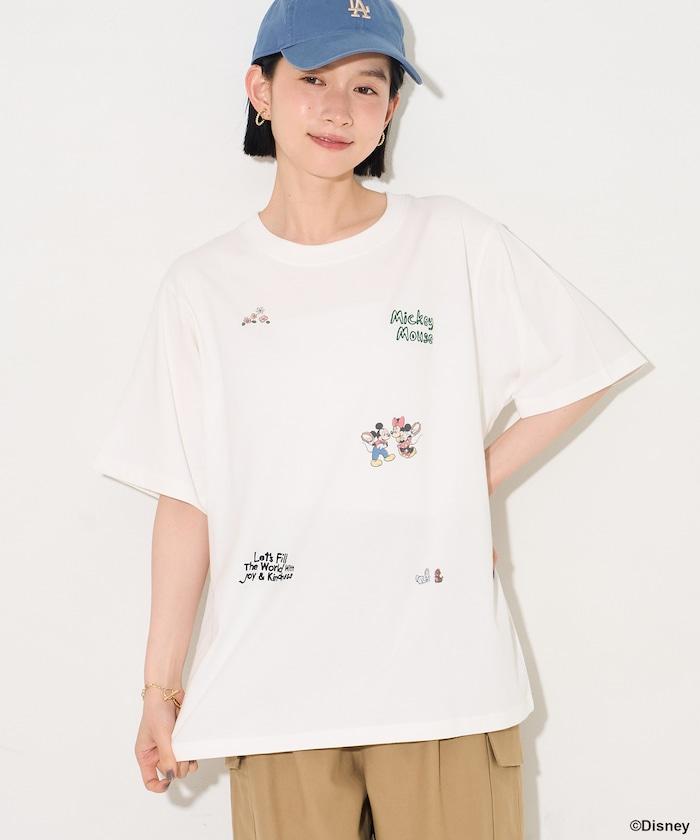 MICKEY MOUSE（米老鼠） 復古滿版刺繡T恤