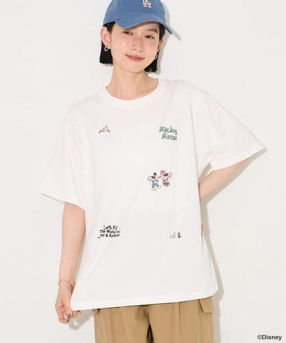 MICKEY MOUSE（米老鼠） 復古滿版刺繡T恤