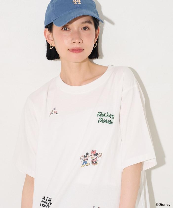 MICKEY MOUSE（米老鼠） 復古滿版刺繡T恤