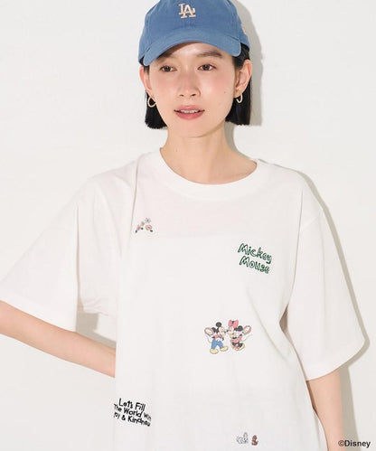 MICKEY MOUSE（米老鼠） 復古滿版刺繡T恤