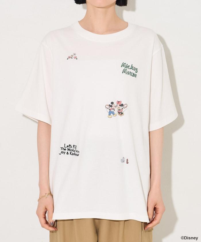 MICKEY MOUSE（米老鼠） 復古滿版刺繡T恤