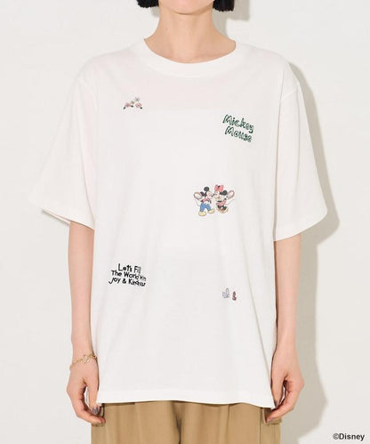 MICKEY MOUSE（米老鼠） 復古滿版刺繡T恤