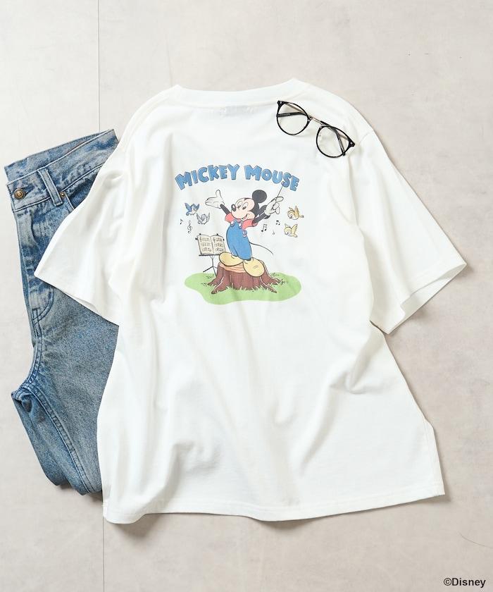 MICKEY MOUSE（米老鼠） 復古背面印花T恤