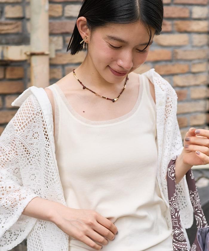 透紗邊飾背心