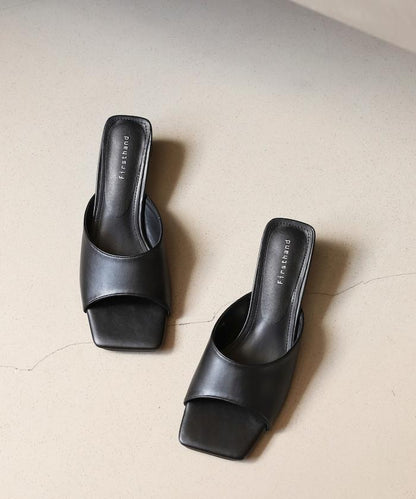 方頭仿皮穆勒鞋
