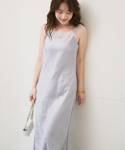 【La boutique BonBon】緞面蕾絲吊帶連衣裙