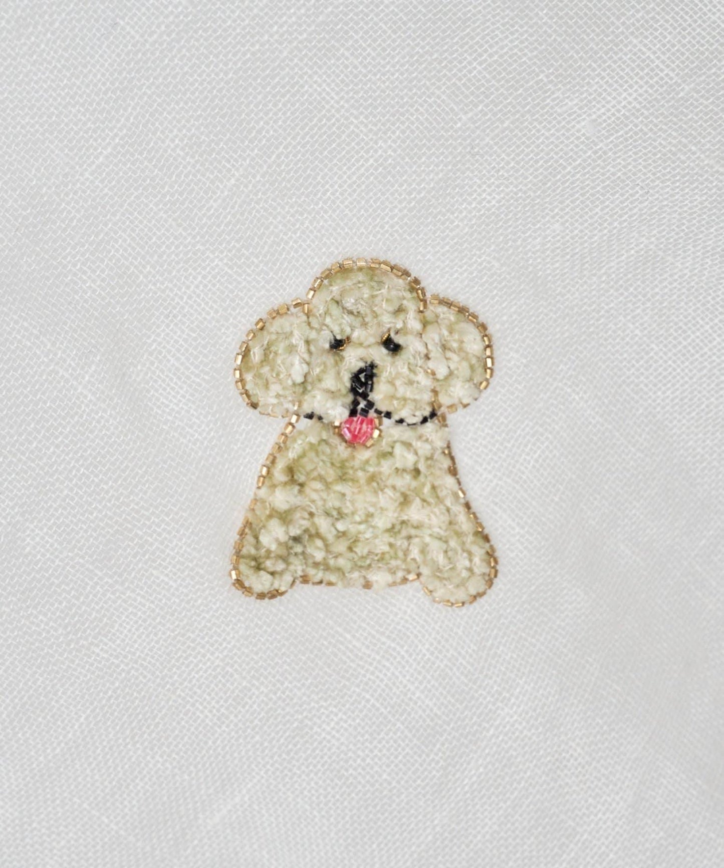 狗刺繡 披肩