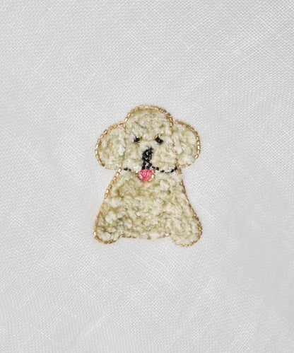 狗刺繡 披肩