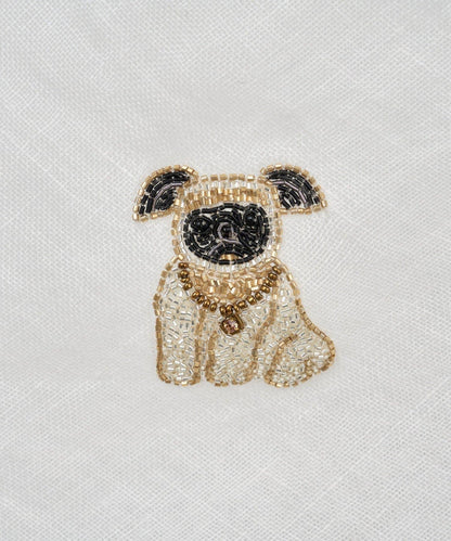 狗刺繡 披肩