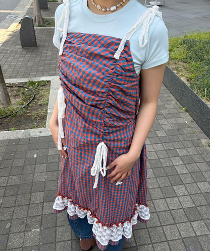 多款圖案蕾絲蝴蝶結抽褶吊帶連衣裙