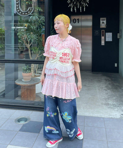 HELLO.SANFRANCISCO 彩色潑墨牛仔褲