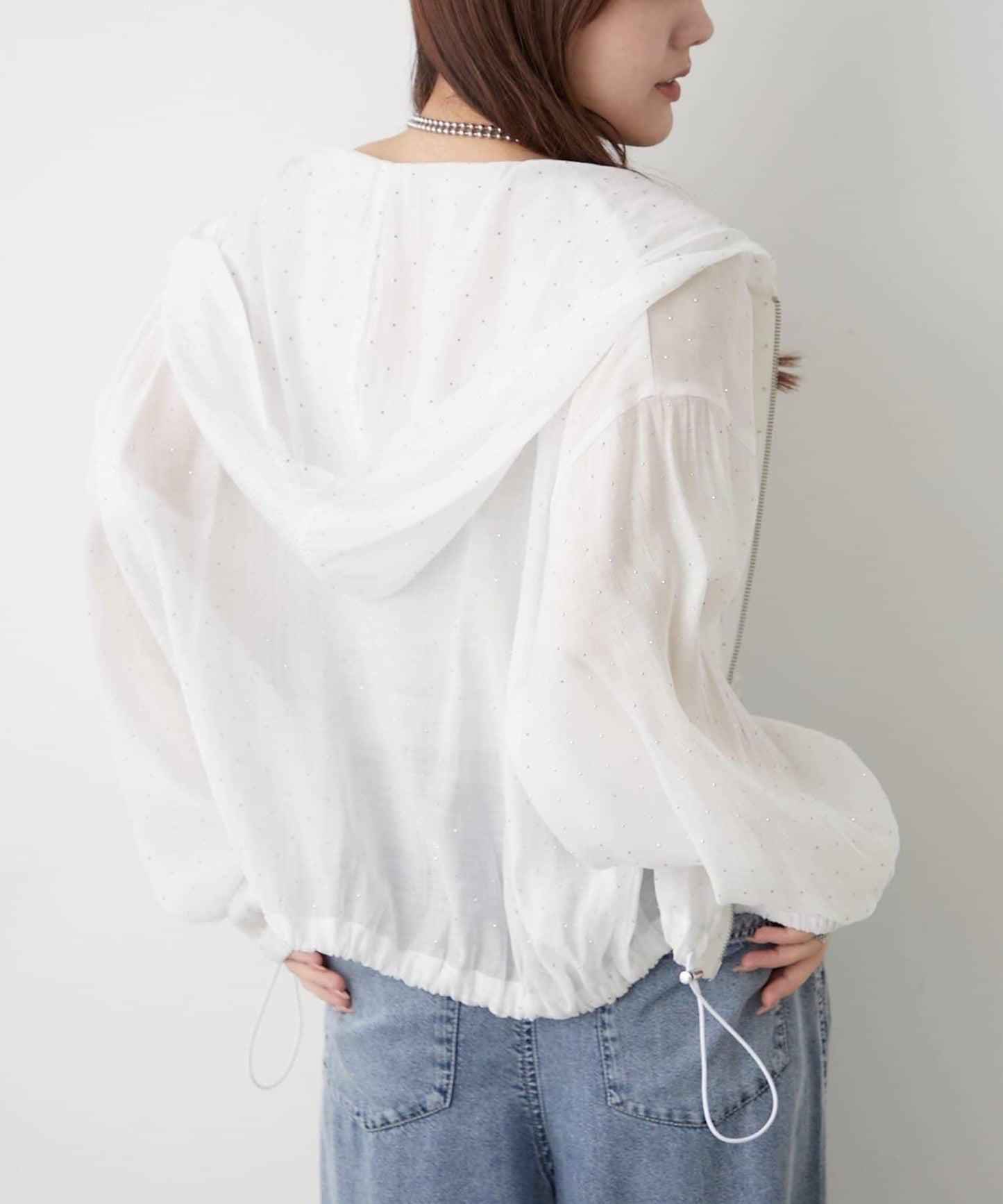 透感雙拉鍊連帽外套