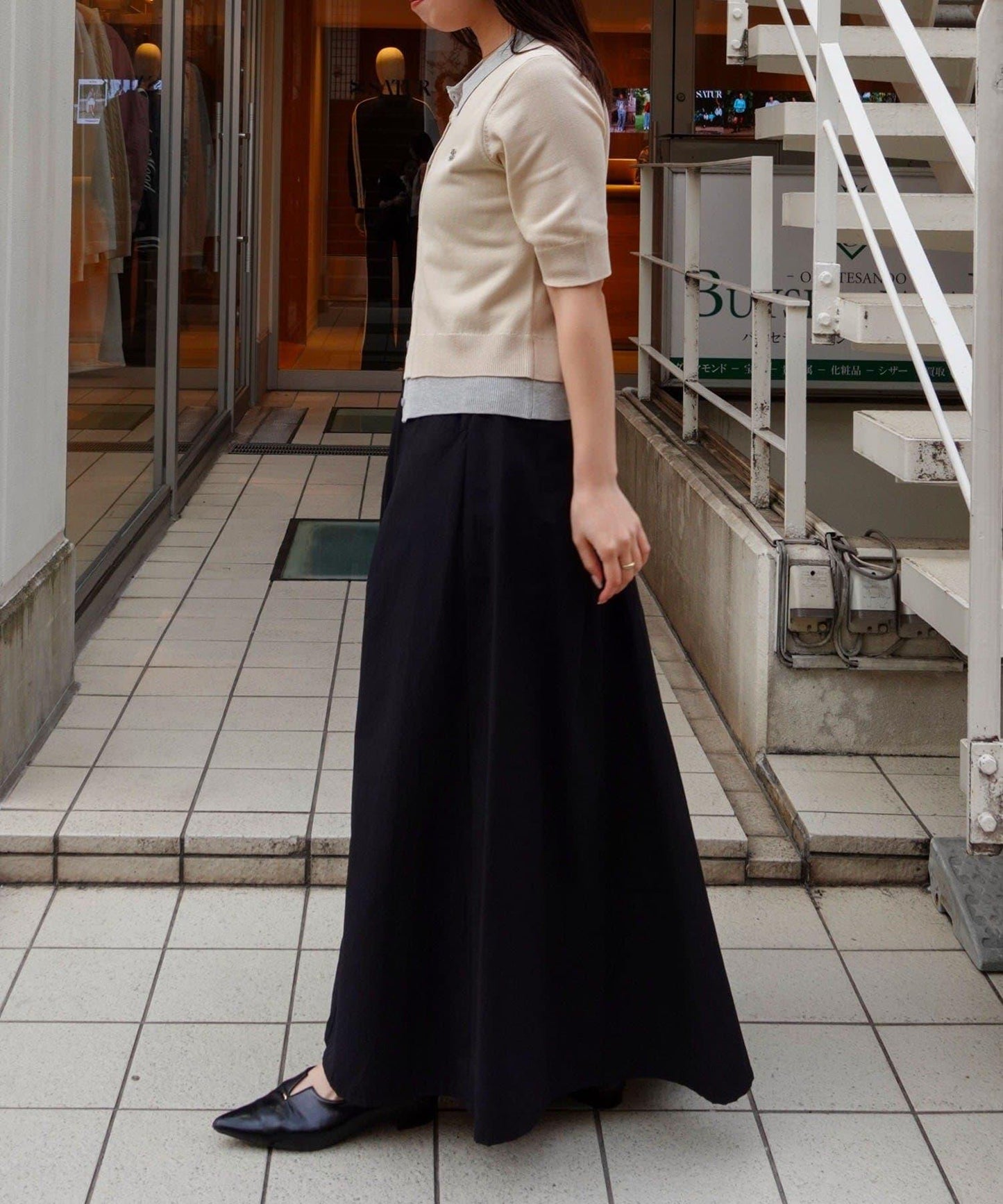 CAPRICIEUX LE'MAGE 半袖疊穿感POLO針織開衫