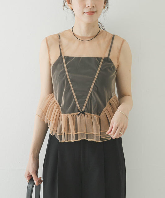 ESTHE TULLE PEPLUM RUFFLE TOP 荷葉邊上衣