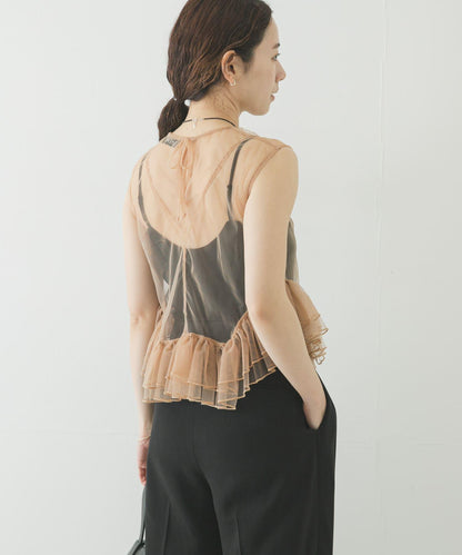ESTHE TULLE PEPLUM RUFFLE TOP 荷葉邊上衣
