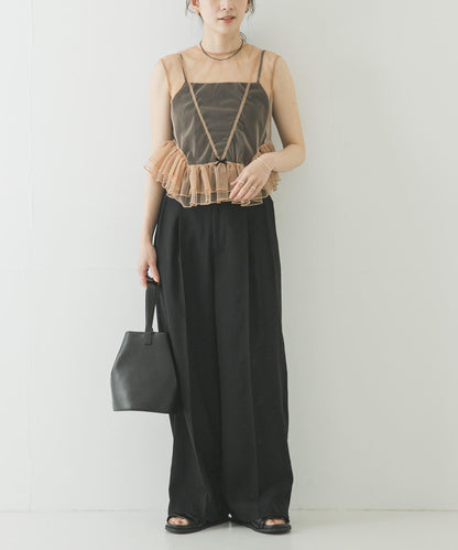 ESTHE TULLE PEPLUM RUFFLE TOP 荷葉邊上衣