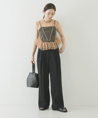 ESTHE TULLE PEPLUM RUFFLE TOP 荷葉邊上衣
